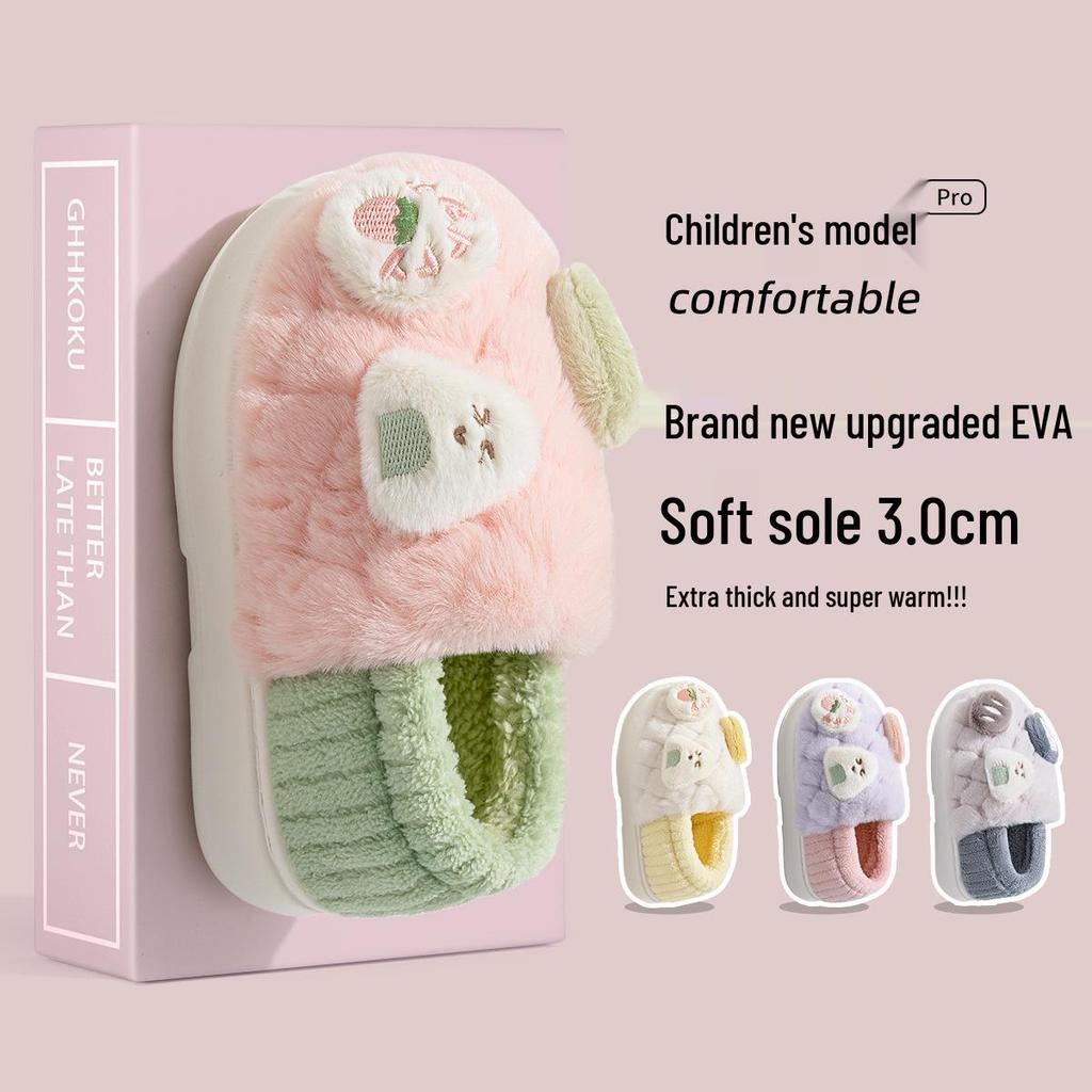 Jieliya Niedliche Onigiri Winter 2025 Indoor Rutschfeste Dicksohlige Baumwollpantoffeln für Damen und Herren