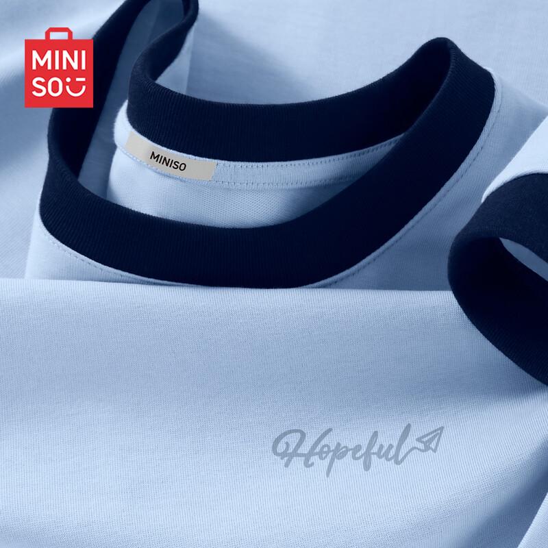 

MINISO Men s Pure Cotton Spliced Casual T-Shirt M