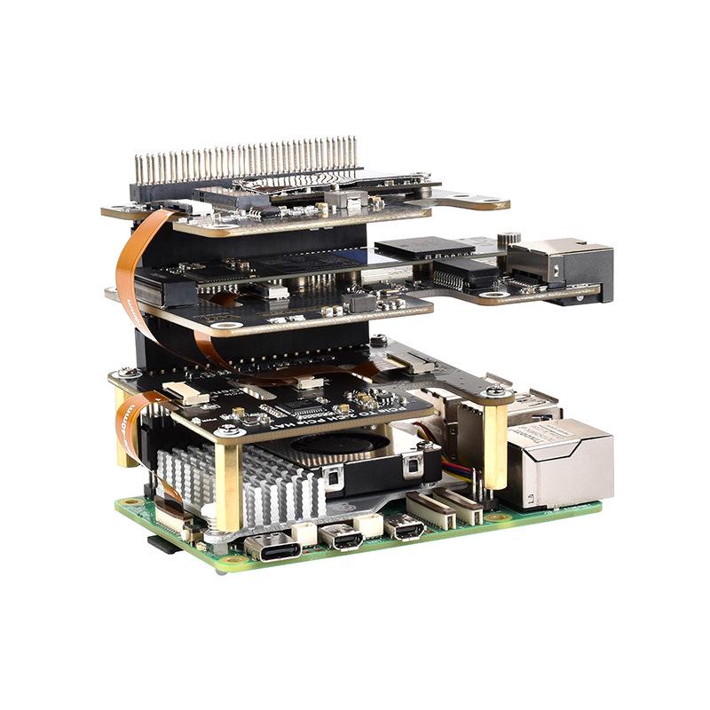 Raspberry Pi 5 Dual PCIe Expansion Board: Stackable 1-to-2 PCIe Interfaces with Multiple HAT Module Support