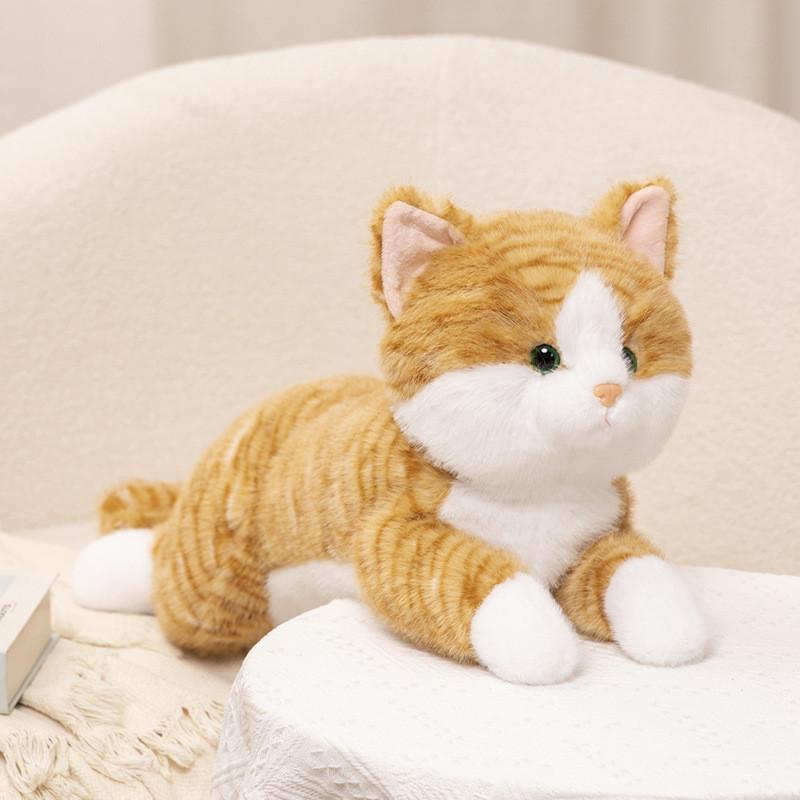 Charming Realistic Cat Plush Toy Cute Kitten Figure Ideal For Creative Giving Gift