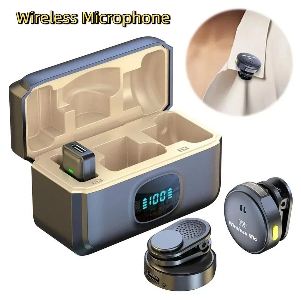Magnetic Wireless Microphone Plug and Play Mini Microphone Digital Microphone  Live Broadcast