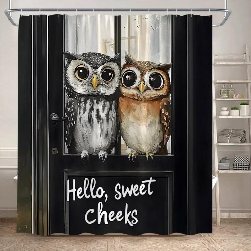 Lustige Badende Dinosaurier Duschvorhänge Schwarze Katze Tiersilhouette Kinder Badevorhang Modernes Polyester Badezimmerdekor mit Haken