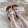 Flat-bottomed French Small Cool Slippers Women's Shoes 2025 New Summer Belt Buckle Fashion Outer Wear Soft-soled Beach Sandals