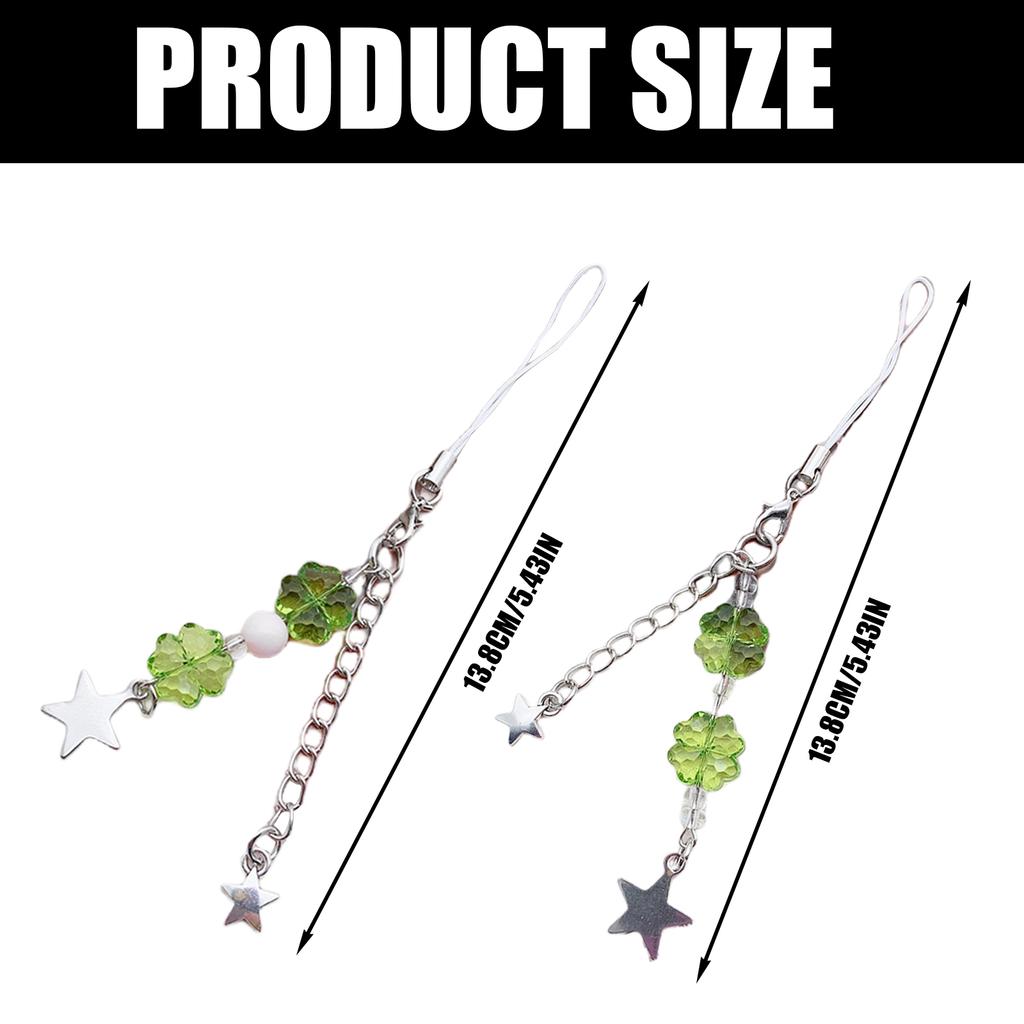 Cute Beaded Star Phone Chain Ornament Heart Beaded Cellphone Pendant Phone Lanyard Bag Charm for Fashionable Individuals