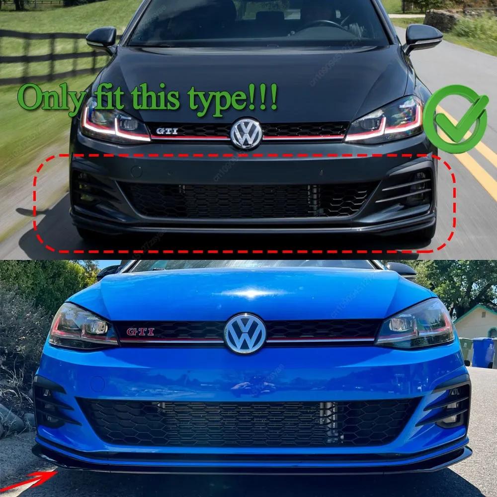 TCR Style Car Front Bumper Lip Diffuser BodyKits Spoiler Splitter For VW Golf MK 7.5 GTI 2017-2020 Gloss Black Bodykits Tuning