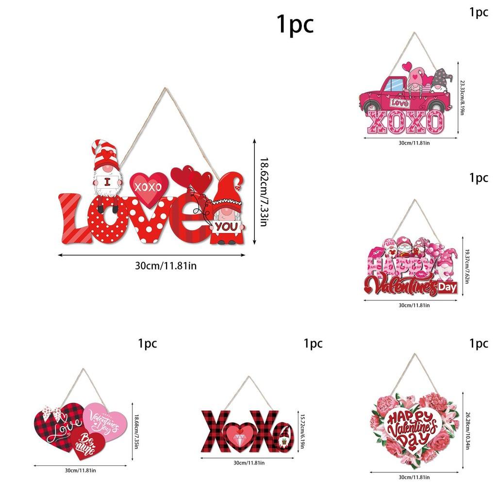 Day Valentines Paper Door Hanging With Heart Flower Design For Party Decor
