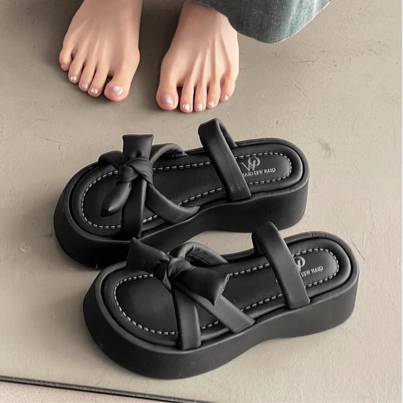 Mode Ballerinas Damen Hausschuhe Schleife Plateau Designerschuhe Mode Kleid Sommer Damen Sandalen 2025 Lässige Pantoletten Luxus Zapatos Mujer