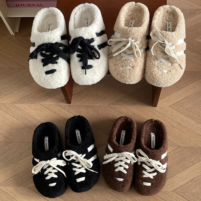 Winter Slippers Woman Platform Plush Slippers Women Outside New Autumn Winter Wear Non Slip Baotou Cotton Slippers for Women