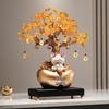 Fortune Cat Money Tree Figurine - Office, Shop, Reception & Housewarming Decoration