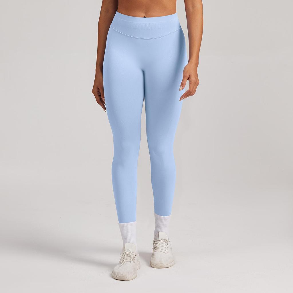 Seamless Matte Nylon Yoga & Running Pants with Hip-Enhancing Waist