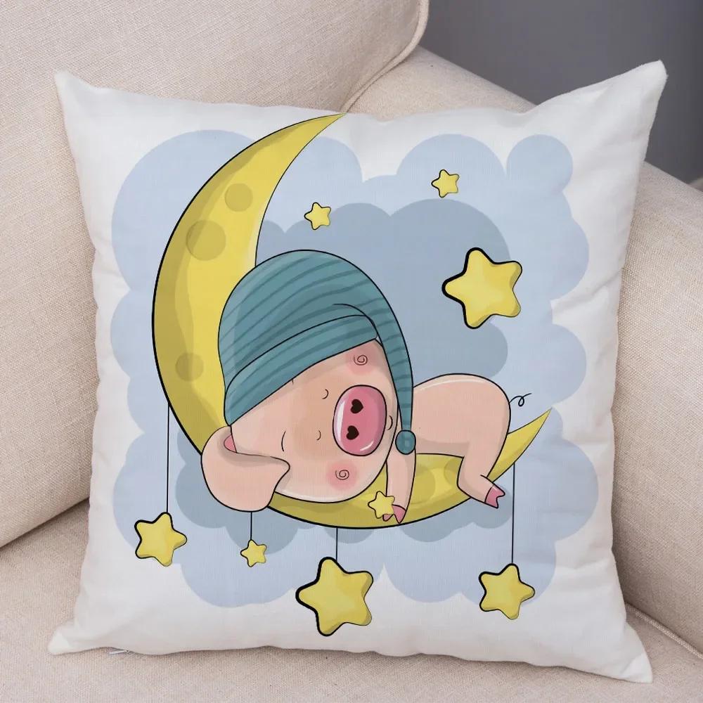Cute Cartoon Pet Pig Pillowcase Decorative Animal Cushion Cover Children's Room Sofa Home
