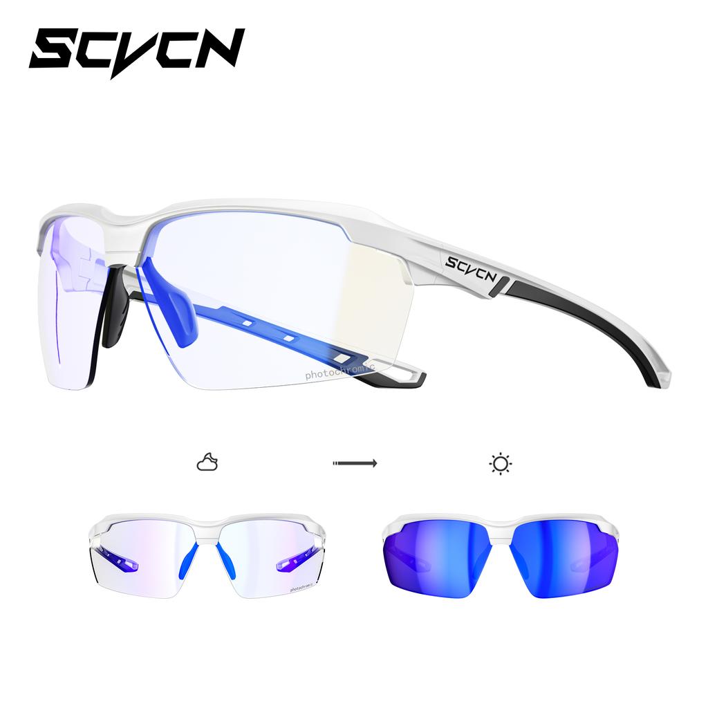 SCVCN Cycling Red Blue Photochromic Glasses Outdoor Sports Running Men's Sunglasses Road MTB Bicycle Goggles Women Bike Eyewear