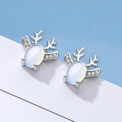 Pendientes de Ciervo con Astas Lindos para Mujer Cao Shi - Exquisita Joyería Navideña, Dulcemente a la Moda y con Estilo
