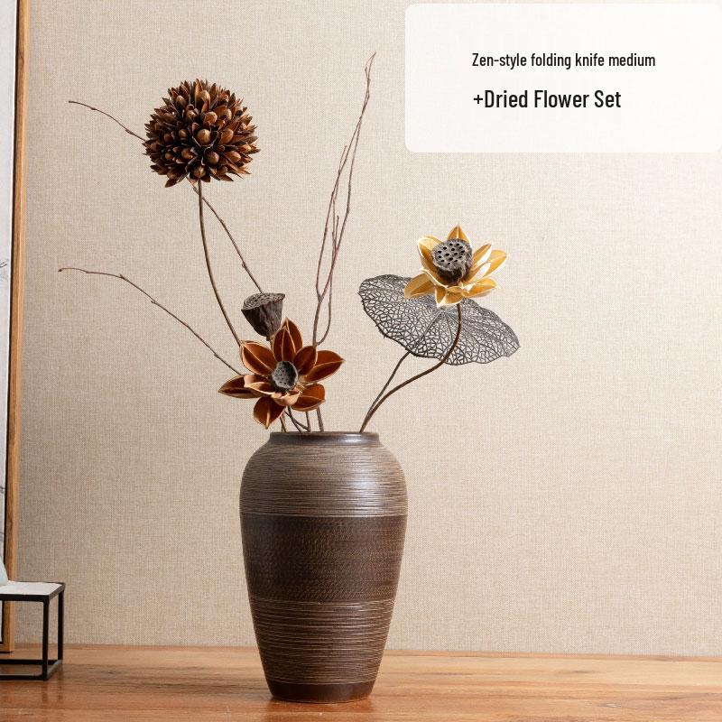 New Chinese Retro Ceramic Vase for Dining Table, Living Room, TV Cabinet Decoration, and Flower Arrangements