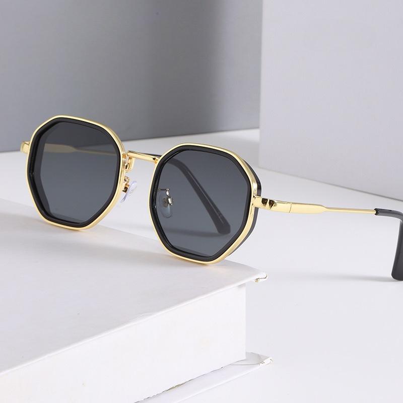 Metal Polygon Sunglasses WomenTrendy Traveling Outdoor Sport UV Protection Eyewear Men Classic Driving Sunscreen Sun Glasses