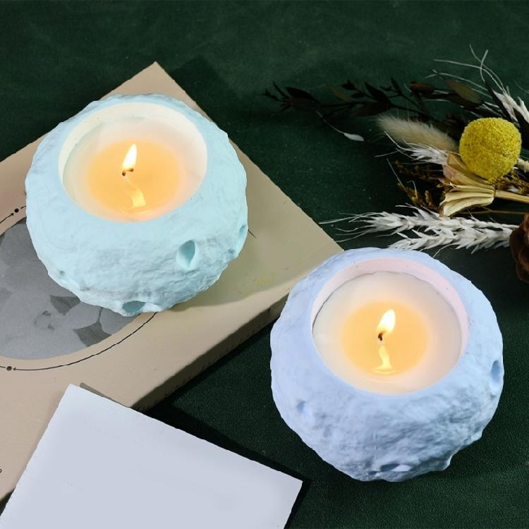 High Temperatures Resistant Candle Cup Silicone Mold Moon Shape Candlestick Mold Aromatherapys Container Jewelry Mould