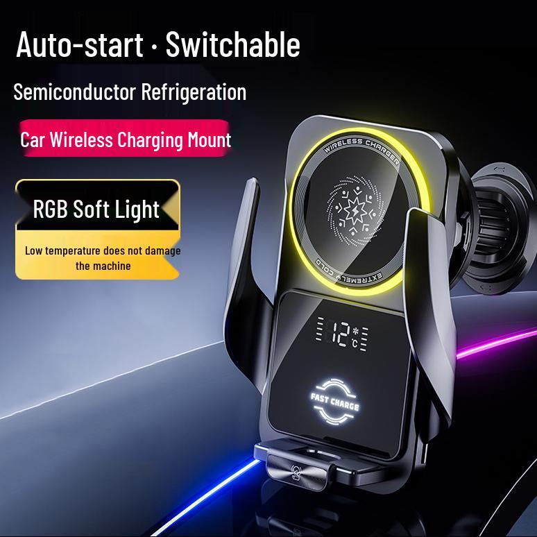 2026 Smart Car Phone Holder with 15W Wireless Charging and Auto Opening/Closing