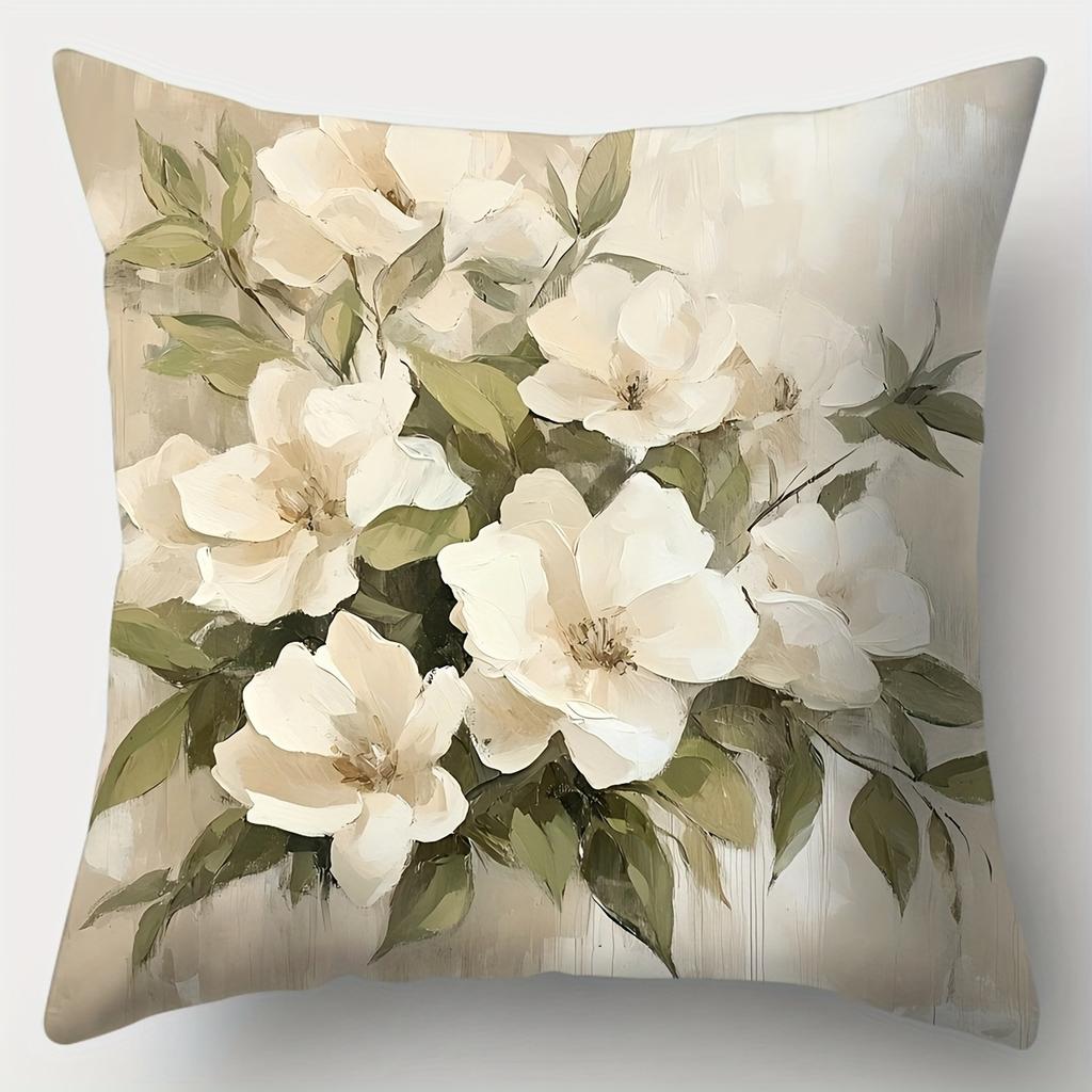 Home Decor Floral Lily Pattern Decorative Pillow Covers Pattern Cushion Cover Suitable for Sofa Bedroom Car Pillow Cover