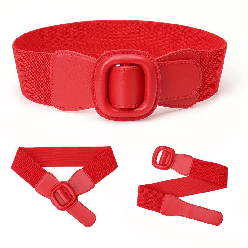 Women'S Elastic Waist Seal, Simple And High-End Decorative Down Jacket, Coat, Waist Bag Buckle Belt