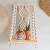 Boho Macrame Wall Hanging Shelf Macrame Wall Decor Woven Tassel Tapestry Wall Shelf Handmade Cotton