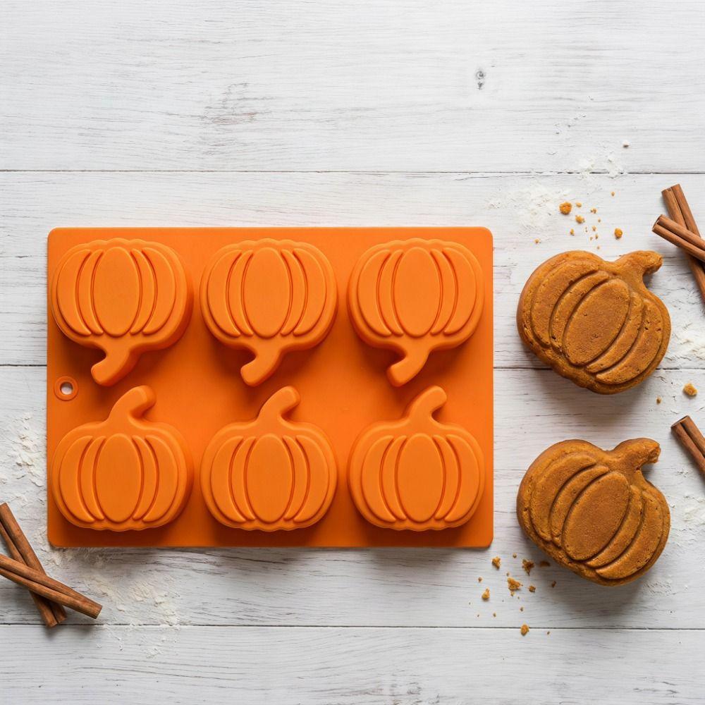 1/2Pcs Flexible Pumpkin Baking Mold 3D Silicone Baking Mold Halloween Cake Mold  Kitchen Bakeware