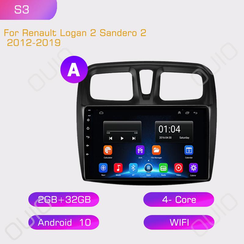 2din Android10 Automotive Multimedia Player Stereo Carplay Auto GPS Navigation DSP For Renault Logan 2 Sandero 2 2012-2019