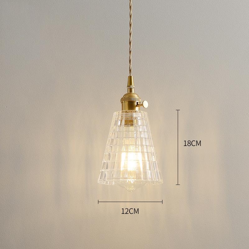 Französische Romantik Wabi-Sabi Kupfer-Pendelleuchte - Retro Japanisches Glas für Schlafzimmer, Balkon oder Flur