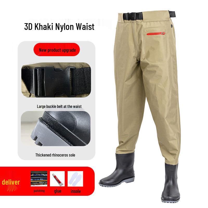 Ultralehké voděodolné brodící kalhoty Taslon s kšandami - Oblek přes celé tělo odolný proti opotřebení pro lov v potocích a outdoorové aktivity.