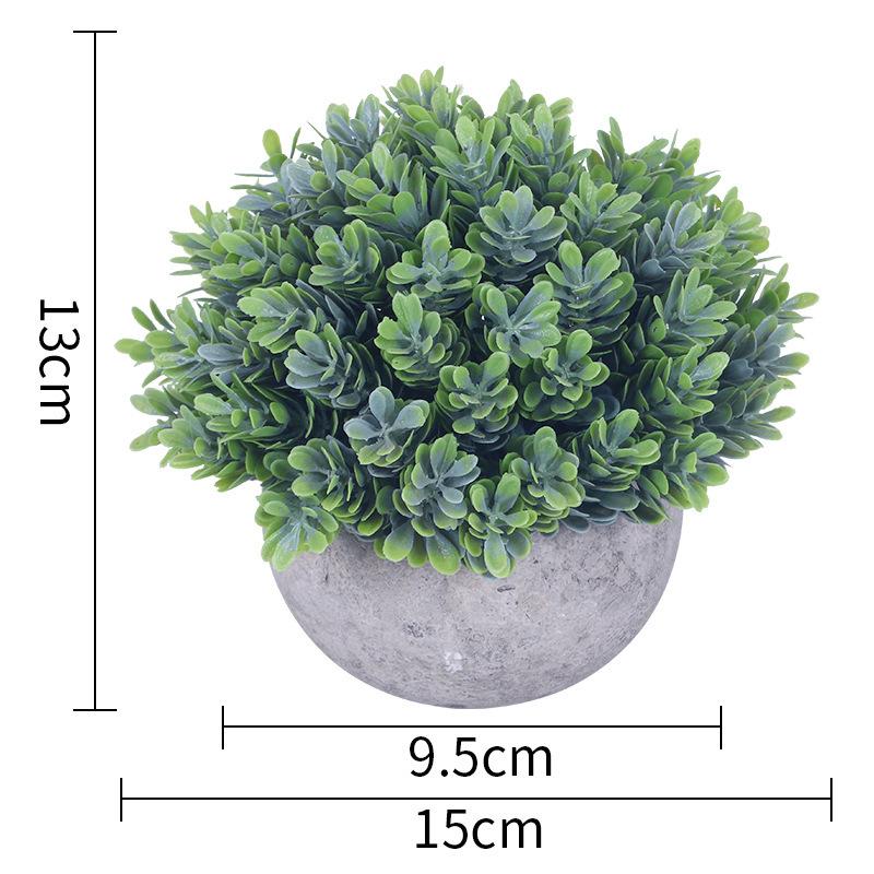 Planta de Simulación Planta en Maceta Decoración de Escritorio de Oficina Adorno de Planta Verde Planta en Maceta Bola de Hierba Planta Verde Milán Eucalipto