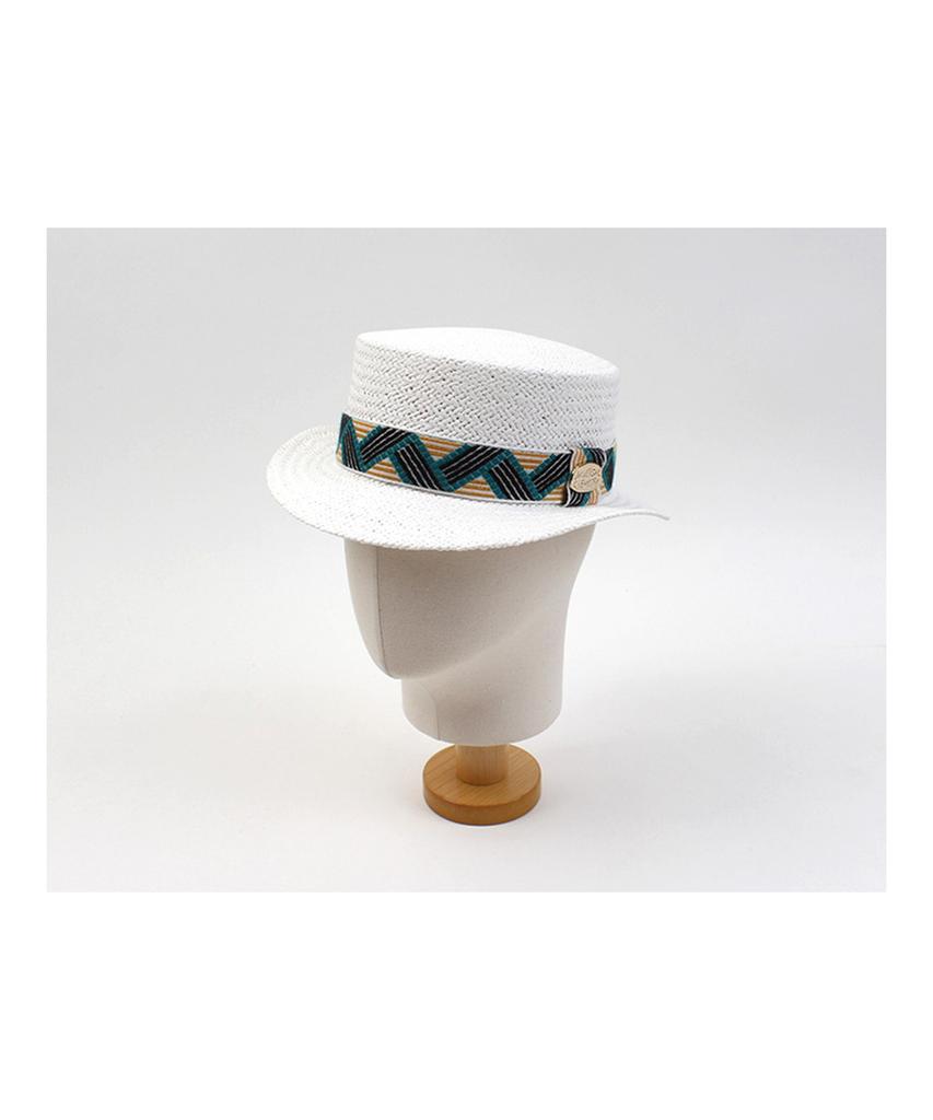 Yunibeosyeolkemiseuteuli Cool Line White Flat Short Panama Hat Summer Fedora