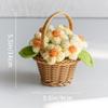 Ghiveci drăguț croșetat  Flori artificiale creative  Plante țesute manual  Flori tricotate finite  Decorațiune birou desktop