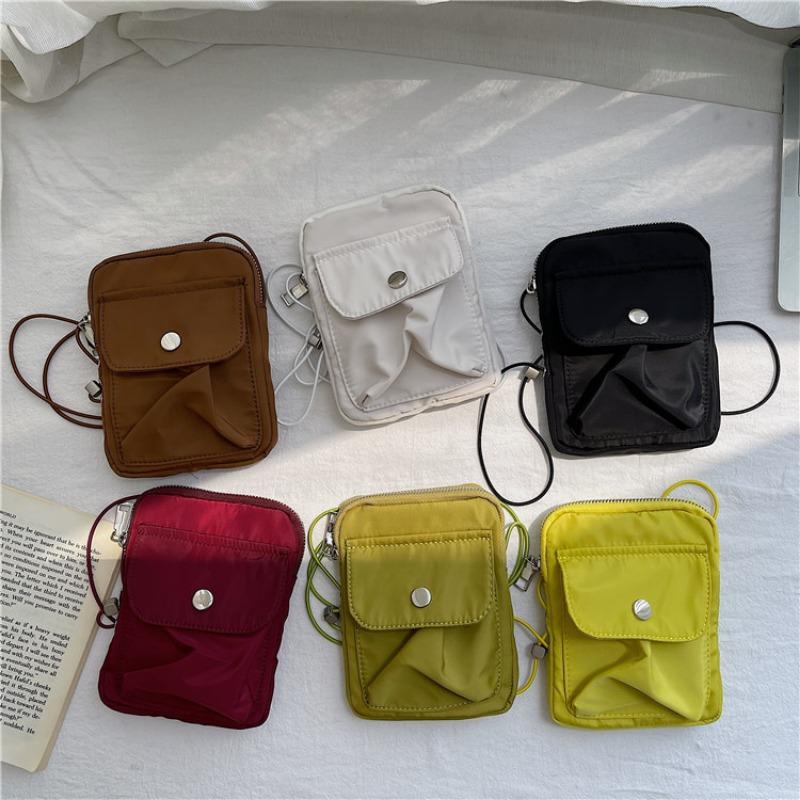 One-shoulder Small Messenger Bag, Women's High-end Small Square Bag, Casual Women's Fanny Bag, Mini Nylon Mobile Phone Bag.