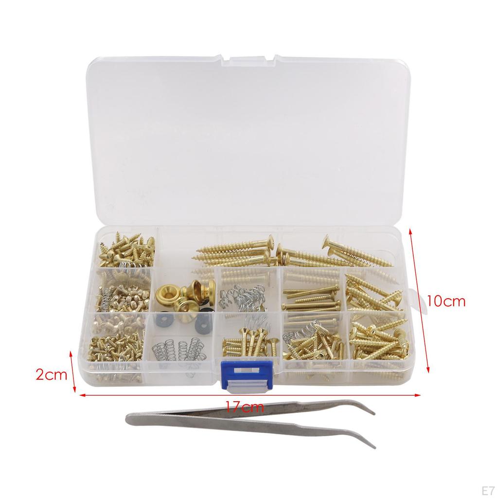 262Pcs Electric Guitar Screw Kit Mounting Screws DIY Hardware for Tuner