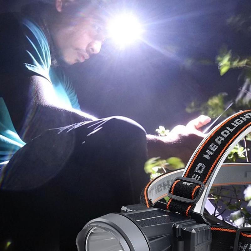 Solar Powered Headlights for Outdoor Maintenance, Long Battery Life, Rechargeable, Suitable for Camping, Fishing, Running, Hunting, and Exploration