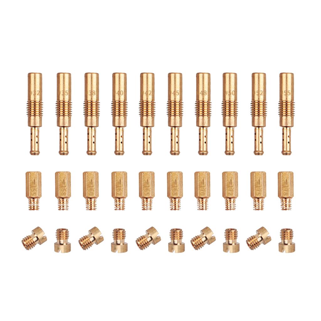 30pcs/Pack Compatible for PWK CVK Motorcycles Carburetor Main S Slow Pilot Idle S Injector Nozzle Pilot Kit