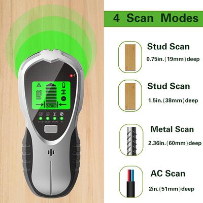 Stud Finder Wandscanner 4-in-1 Multifunktionaler Digitaler Metallldetektor Tragbarer Wanddetektor Findet die Mitte mit LCD-Bildschirm für Holz   AC-Leitungen S