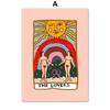 Retro Lover Tarot Card Wall Art Canvas Painting Vintage Posters And Prints 70s Wall Pictures For Living Room Home Decoration