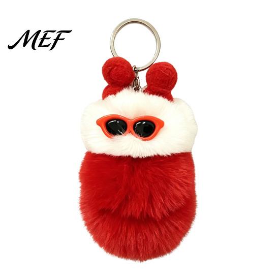 Soft Caterpillar Key Holder Plush Sunglasses Keychain, Backpack Purse Toy Keychain Bag Charm, Colorful Stuffed Keyring Pendant Charm