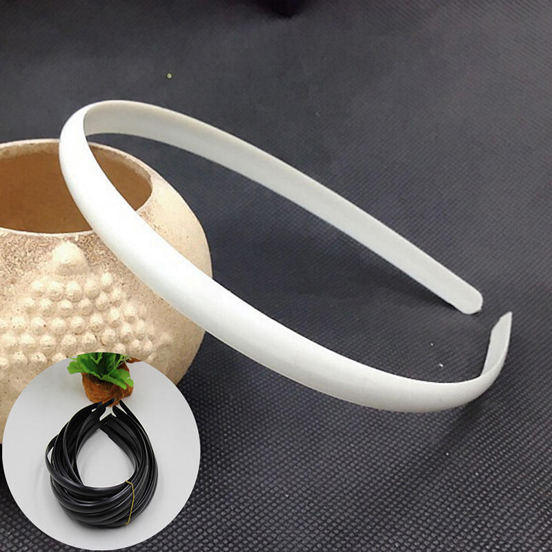 10Pcs 12Mm Blank Plain Plastic Headbands Diy Hair Band Accessory