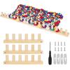 Wooden Loom Frame Adjustable Size Hand Knitting Kit Beginner-Friendly Yarn Craft for DIY Throw Blankets Chunky Knit Blanket Kit