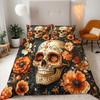 Flame Skull Down Comforter Set Bedding Set 3-piece Duvet Cover Set