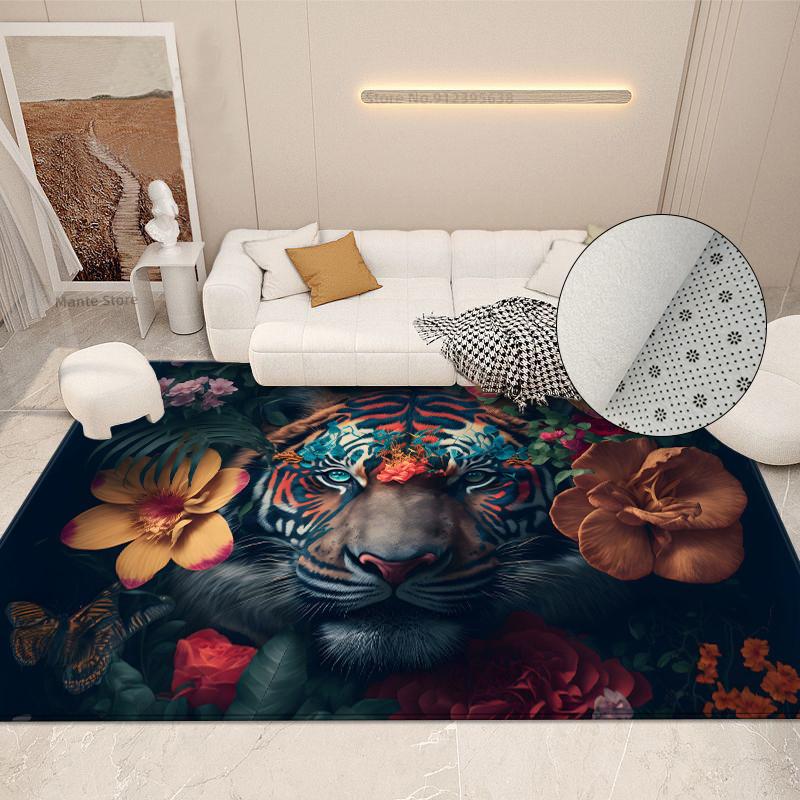 3D Tiger Teppich Wohnzimmer weiche Schlafzimmer Teppiche mit Tierdruck Mode Badezimmer Bodenmatte Schlafzimmer Teppich