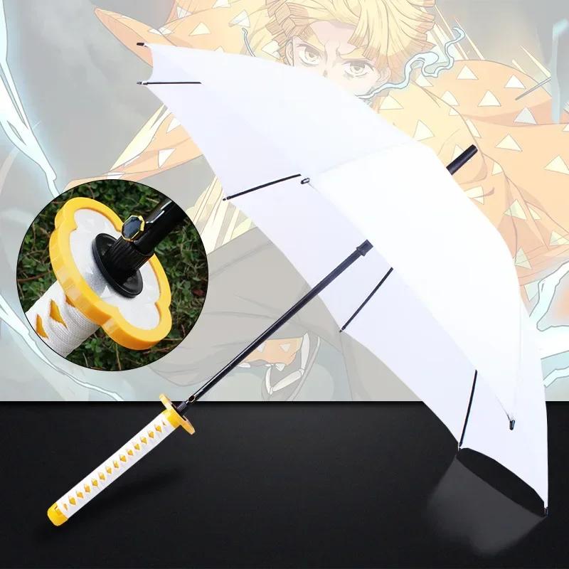 8 Bones Anime Umbrella with Long Handle Windproof Samurai Sword Japanese Ninja-like Sun Rain Straight Beach Umbrella for Gifts