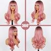 MISSQUEEN Long Wig with Bangs Long Wavy Wig Wigs for Women Heat Resistant Synthetic Women's Cosplay Wigs for Daily Use