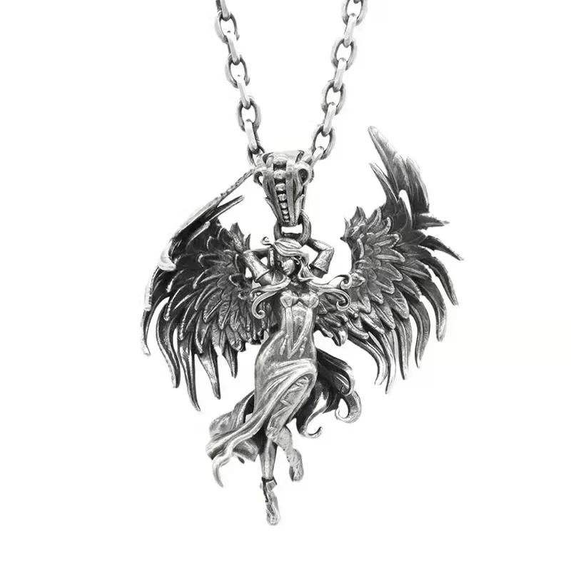 Hell Death Scythe Necklace Pendant Gothic Mysterious Devil Necklace Men\'s Personality Punk Retro Halloween Trend Jewelry