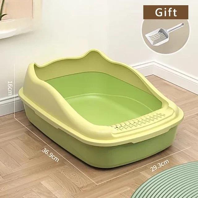 Anti-Splash Cat Litter Box & Bedpan - Pet Sandbox for Kitties/Kittens Convenient Cleaning Cat Toilet Essential Pet Supplies