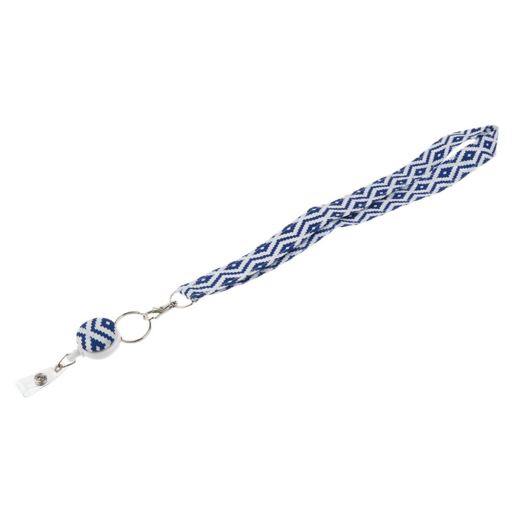 Cloth Material Card Holder Lanyard Badge Holder Neck Strap with Metal Lobster Hook for Factory Worker
