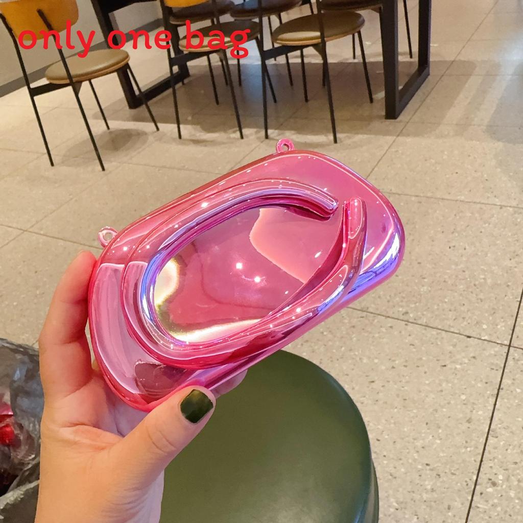 Acrylic Clutch Evening Bag With Metal Handle For Daily Wear