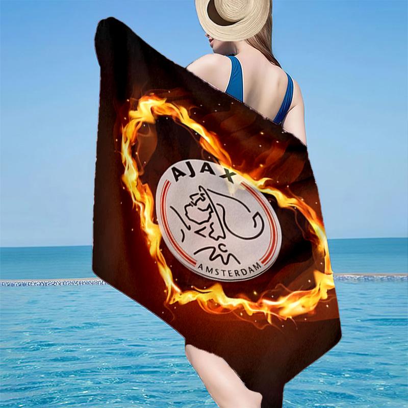 1 Stück Ajax Amsterdam Wappen Strandtuch - Weiche, Saugfähige Mikrofaser, Leicht, Ideal für den Strand, Partys, Reisen, Camping Fan-Geschenke