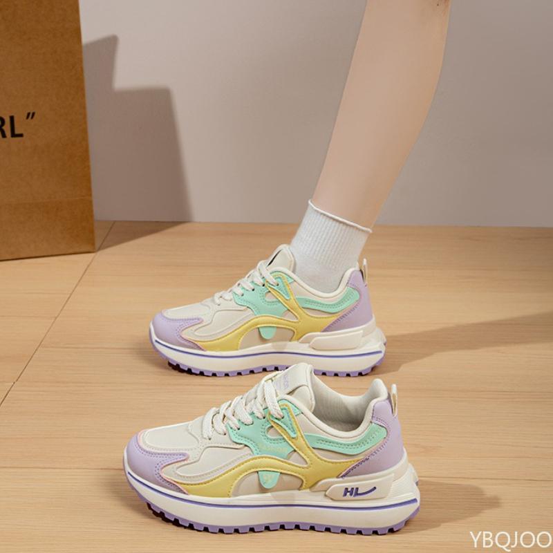 Frühlings- und Herbstmode Neue Damen-Freizeit-Sportschuhe Trendige Vielseitige Atmungsaktive Schuhe mit Höhenabsatz für Damen